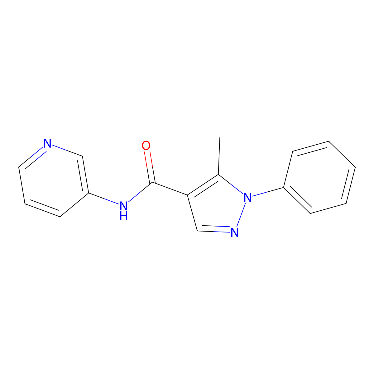 5-methyl-1-phenyl-N-(pyridin-3-yl)-1H-pyrazole-4-carboxamide molecular structure, CAS 1015523-23-5