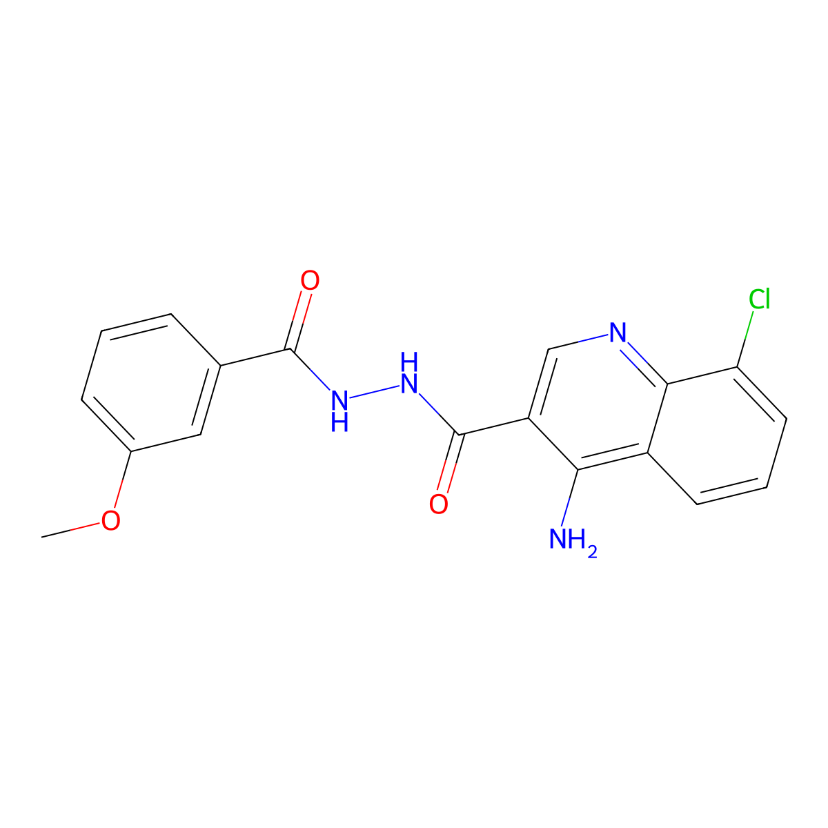 4-amino-8-chloro-N'-(3-methoxybenzoyl)quinoline-3-carbohydrazide molecular structure, CAS 1015534-81-2