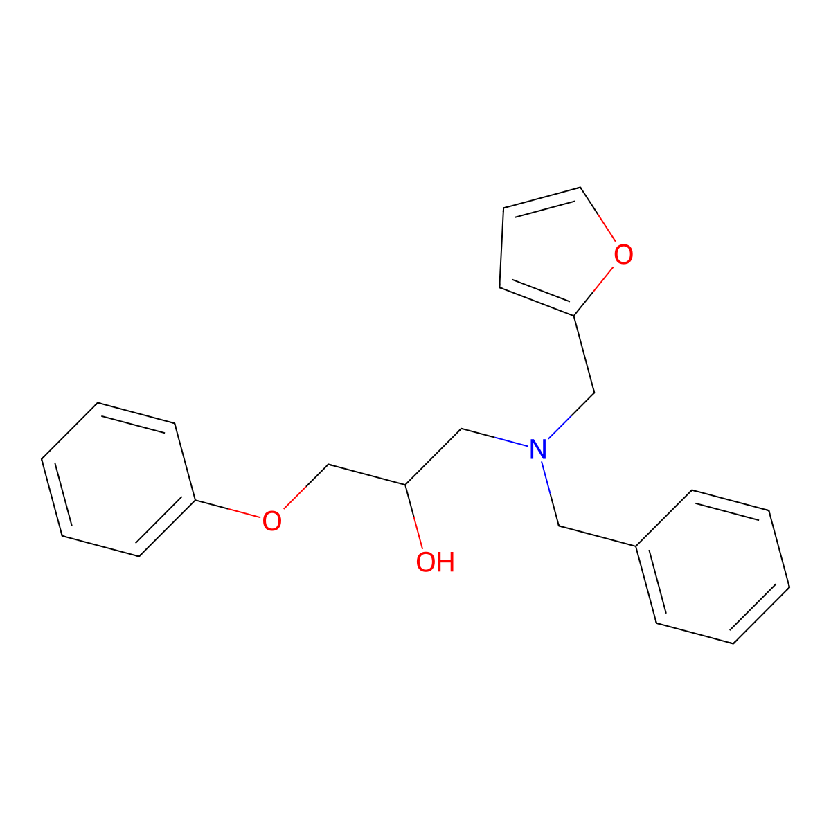 1-[Benzyl(furan-2-ylmethyl)amino]-3-phenoxypropan-2-ol molecular structure, CAS 1015537-05-9