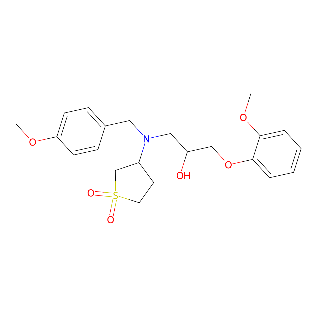 1-[(1,1-Dioxidotetrahydrothiophen-3-yl)(4-methoxybenzyl)amino]-3-(2-methoxyphenoxy)propan-2-ol molecular structure, CAS 1015543-61-9