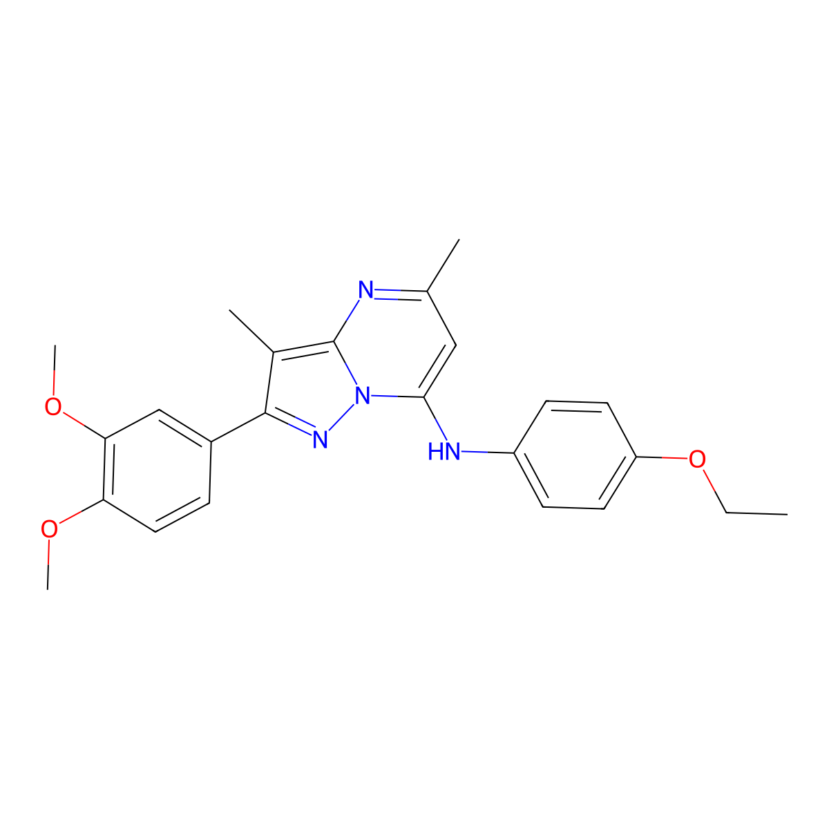 2-(3,4-dimethoxyphenyl)-N-(4-ethoxyphenyl)-3,5-dimethylpyrazolo[1,5-a]pyrimidin-7-amine molecular structure, CAS 1015543-80-2