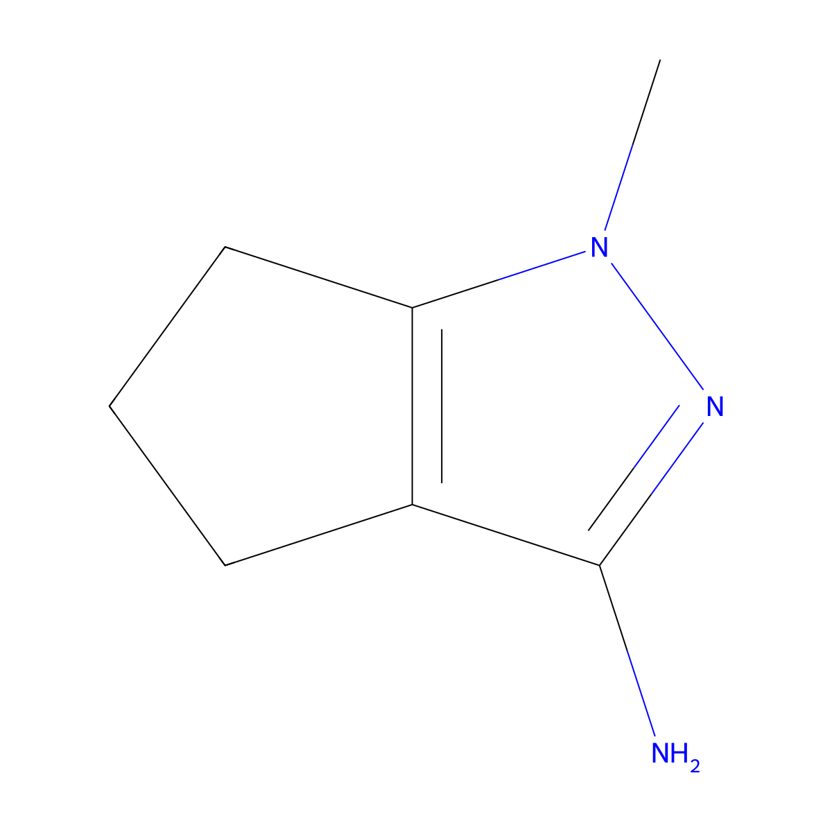 3-Cyclopentapyrazolamine, 1,4,5,6-tetrahydro-1-methyl- molecular structure, CAS 1015545-35-3