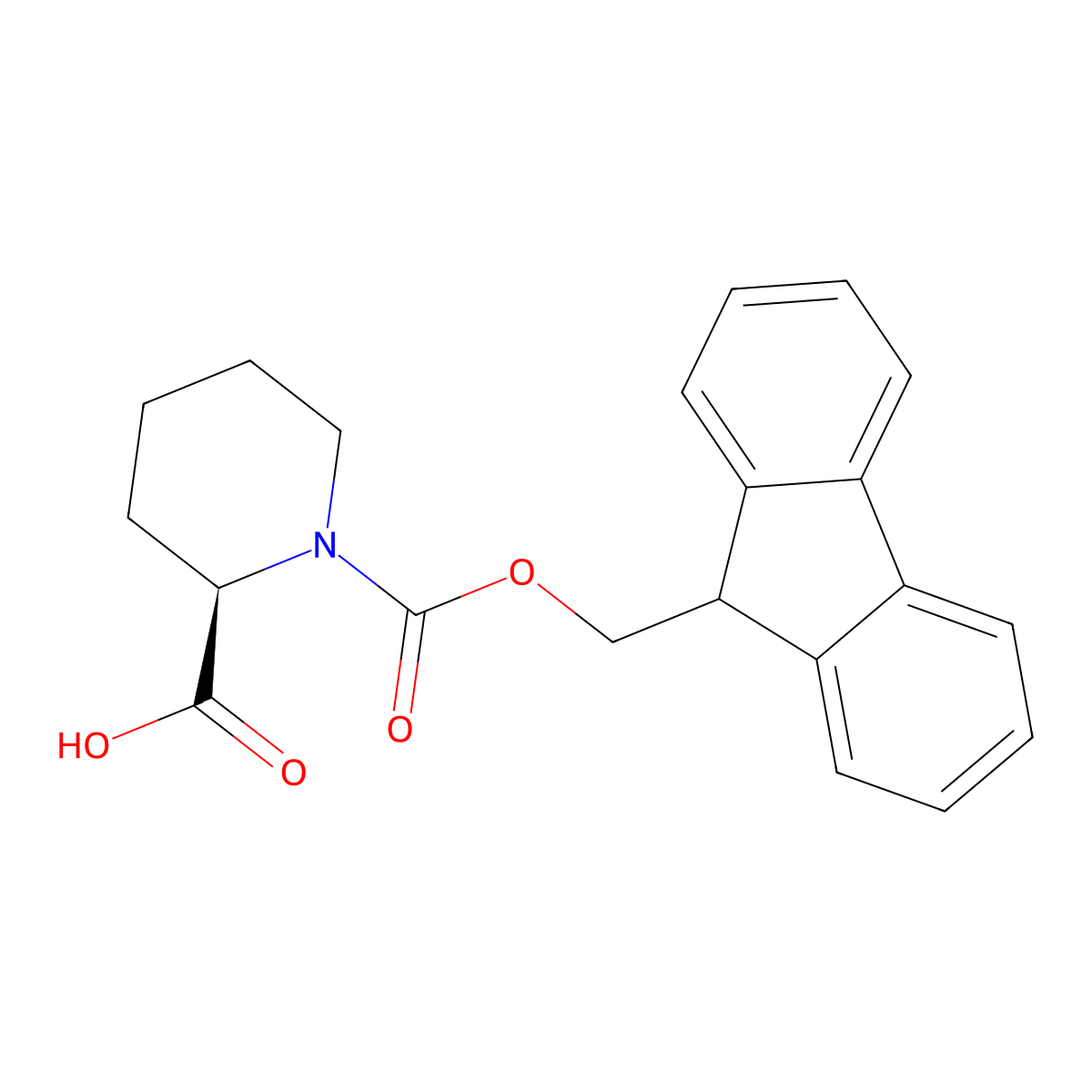 D-Fmoc-pipecolic acid molecular structure, CAS 101555-63-9
