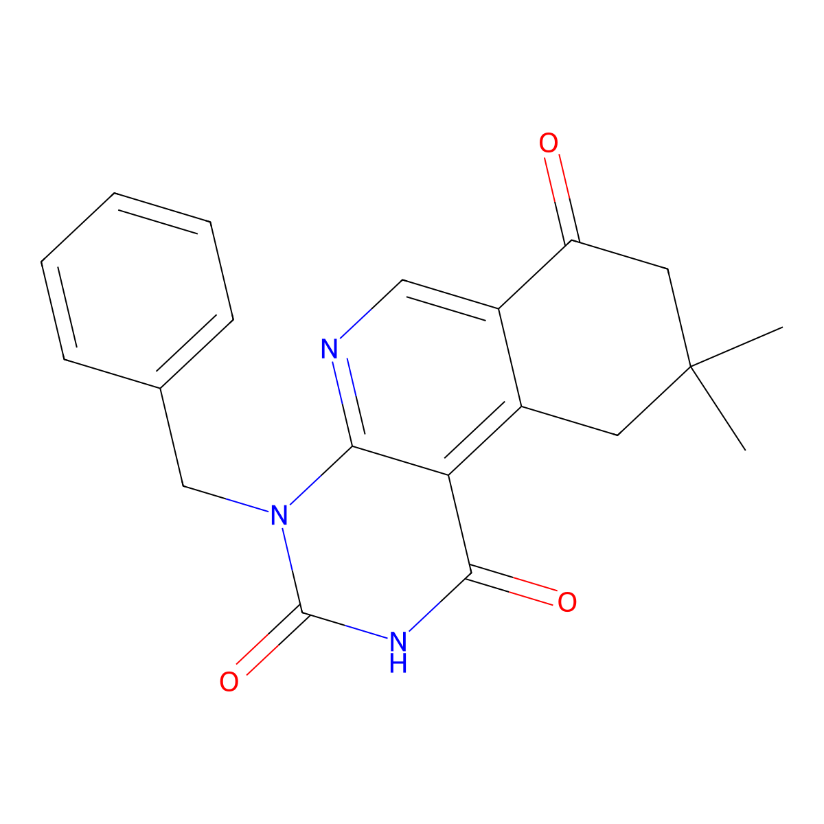4-benzyl-9,9-dimethyl-9,10-dihydropyrimido[4,5-c]isoquinoline-1,3,7(2H,4H,8H)-trione molecular structure, CAS 1015553-04-4