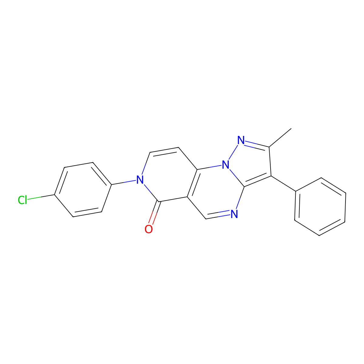 7-(4-chlorophenyl)-2-methyl-3-phenylpyrazolo[1,5-a]pyrido[3,4-e]pyrimidin-6(7H)-one molecular structure, CAS 1015553-25-9