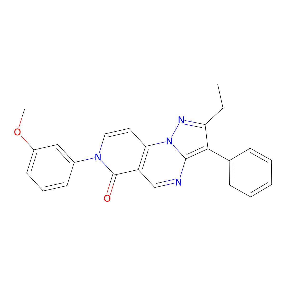 2-ethyl-7-(3-methoxyphenyl)-3-phenylpyrazolo[1,5-a]pyrido[3,4-e]pyrimidin-6(7H)-one molecular structure, CAS 1015554-01-4