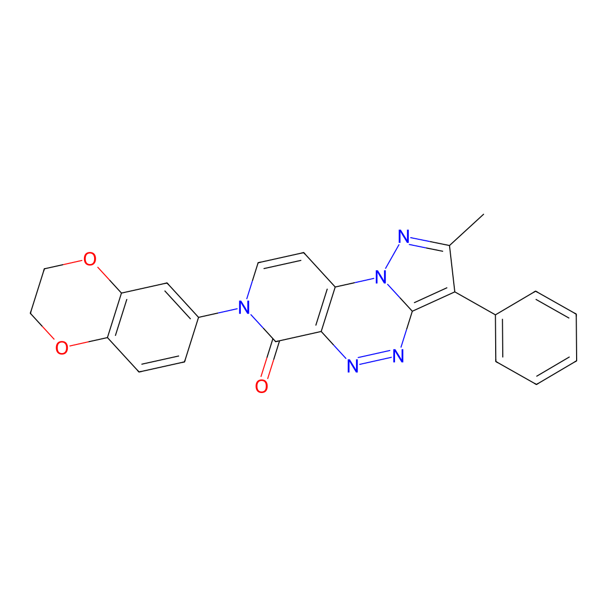7-(2,3-dihydrobenzo[b][1,4]dioxin-6-yl)-2-methyl-3-phenylpyrazolo[5,1-c]pyrido[4,3-e][1,2,4]triazin-6(7H)-one molecular structure, CAS 1015554-65-0