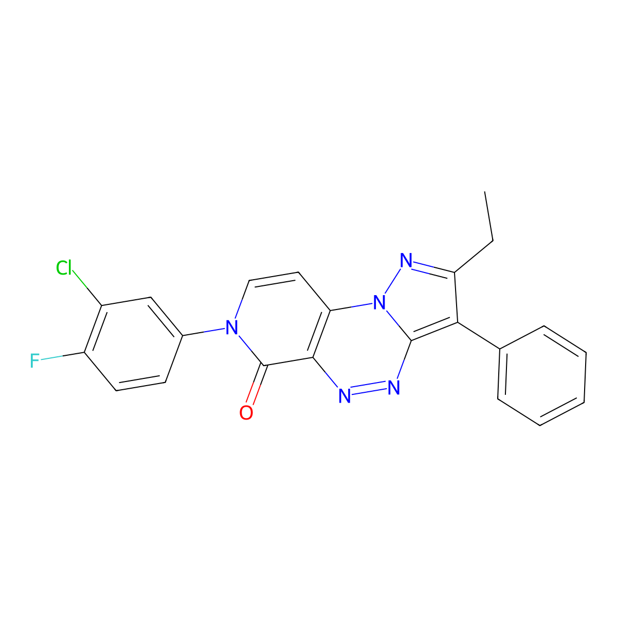 7-(3-chloro-4-fluorophenyl)-2-ethyl-3-phenylpyrazolo[5,1-c]pyrido[4,3-e][1,2,4]triazin-6(7H)-one molecular structure, CAS 1015555-27-7