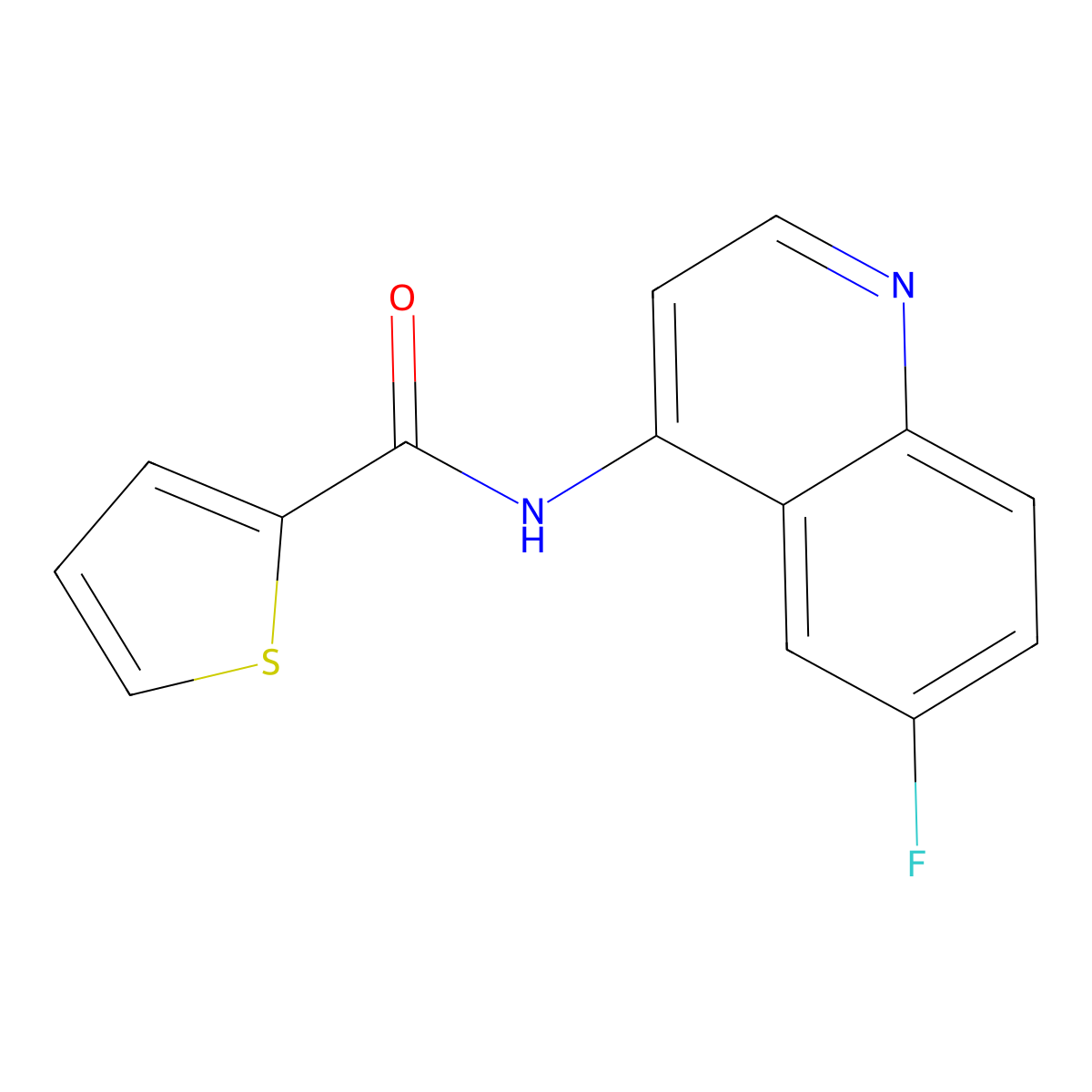 N-(6-fluoroquinolin-4-yl)thiophene-2-carboxamide molecular structure, CAS 1015560-05-0
