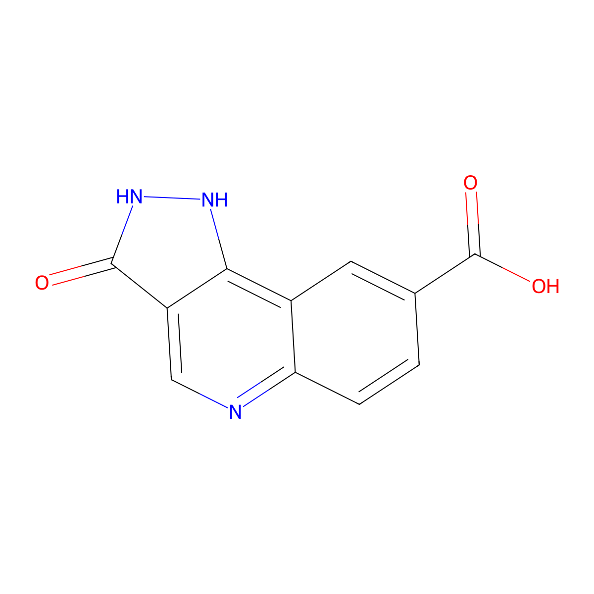 3-oxo-2,3-dihydro-1H-pyrazolo[4,3-c]quinoline-8-carboxylic acid molecular structure, CAS 1015560-12-9