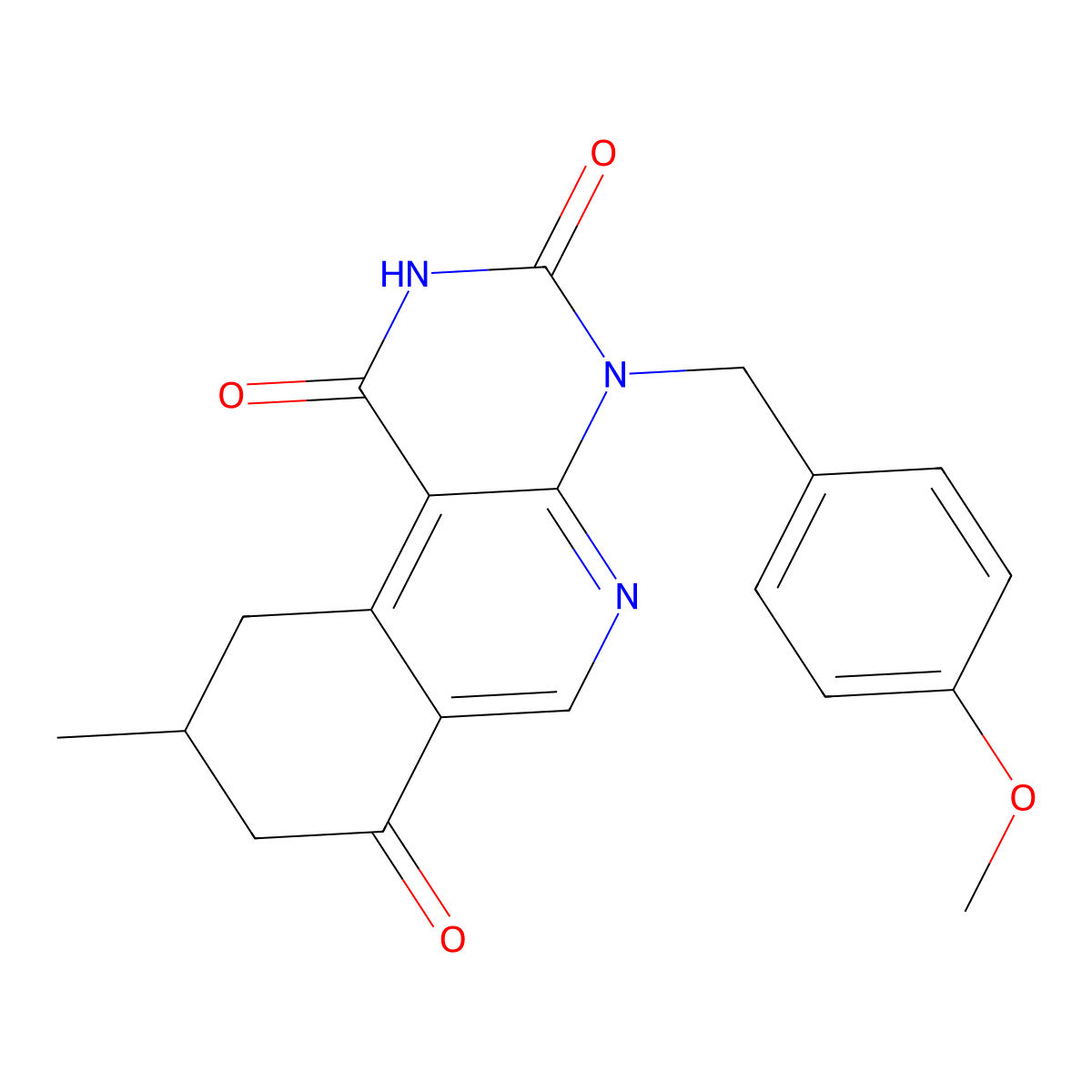 4-(4-methoxybenzyl)-9-methyl-9,10-dihydropyrimido[4,5-c]isoquinoline-1,3,7(2H,4H,8H)-trione molecular structure, CAS 1015564-84-7