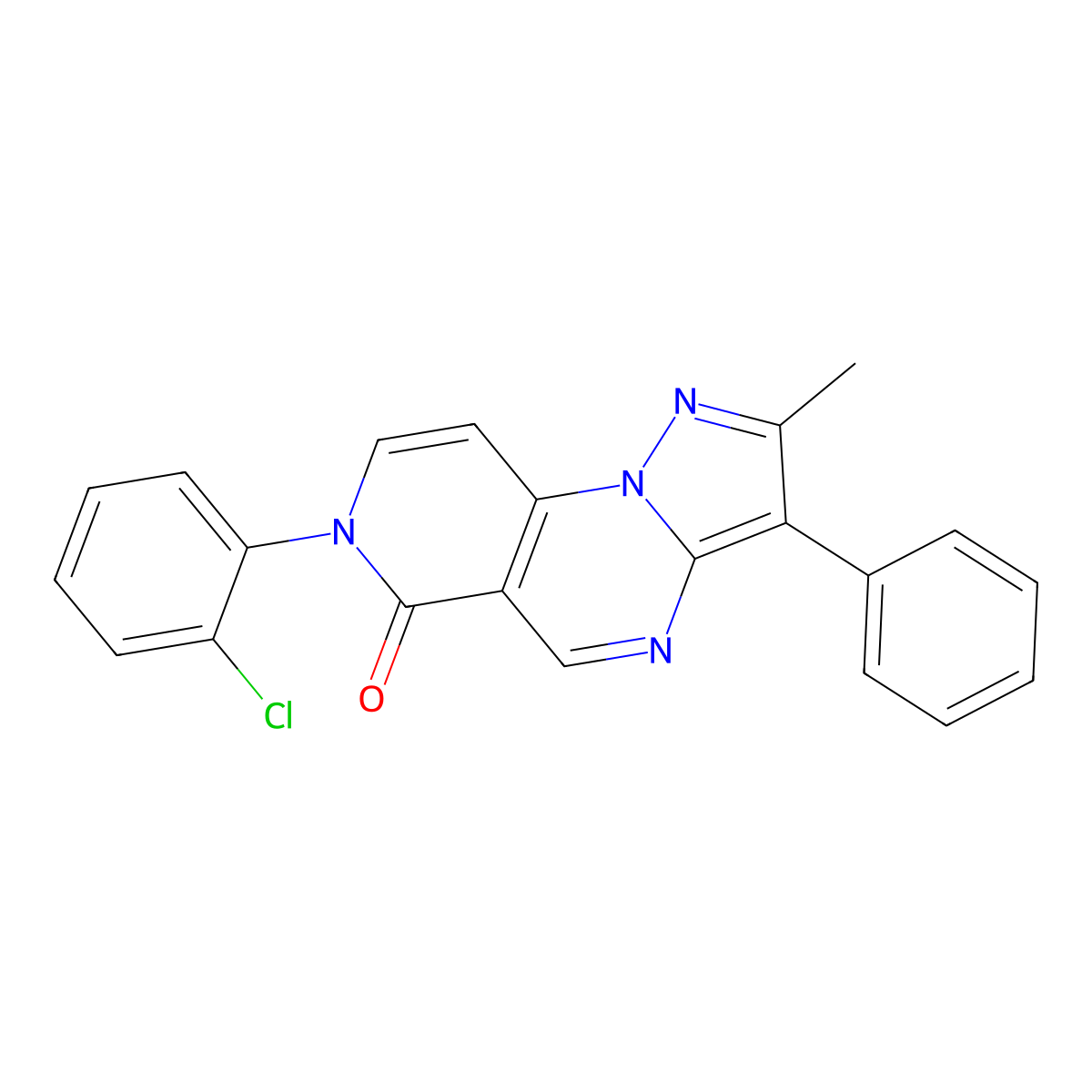 7-(2-chlorophenyl)-2-methyl-3-phenylpyrazolo[1,5-a]pyrido[3,4-e]pyrimidin-6(7H)-one molecular structure, CAS 1015565-72-6