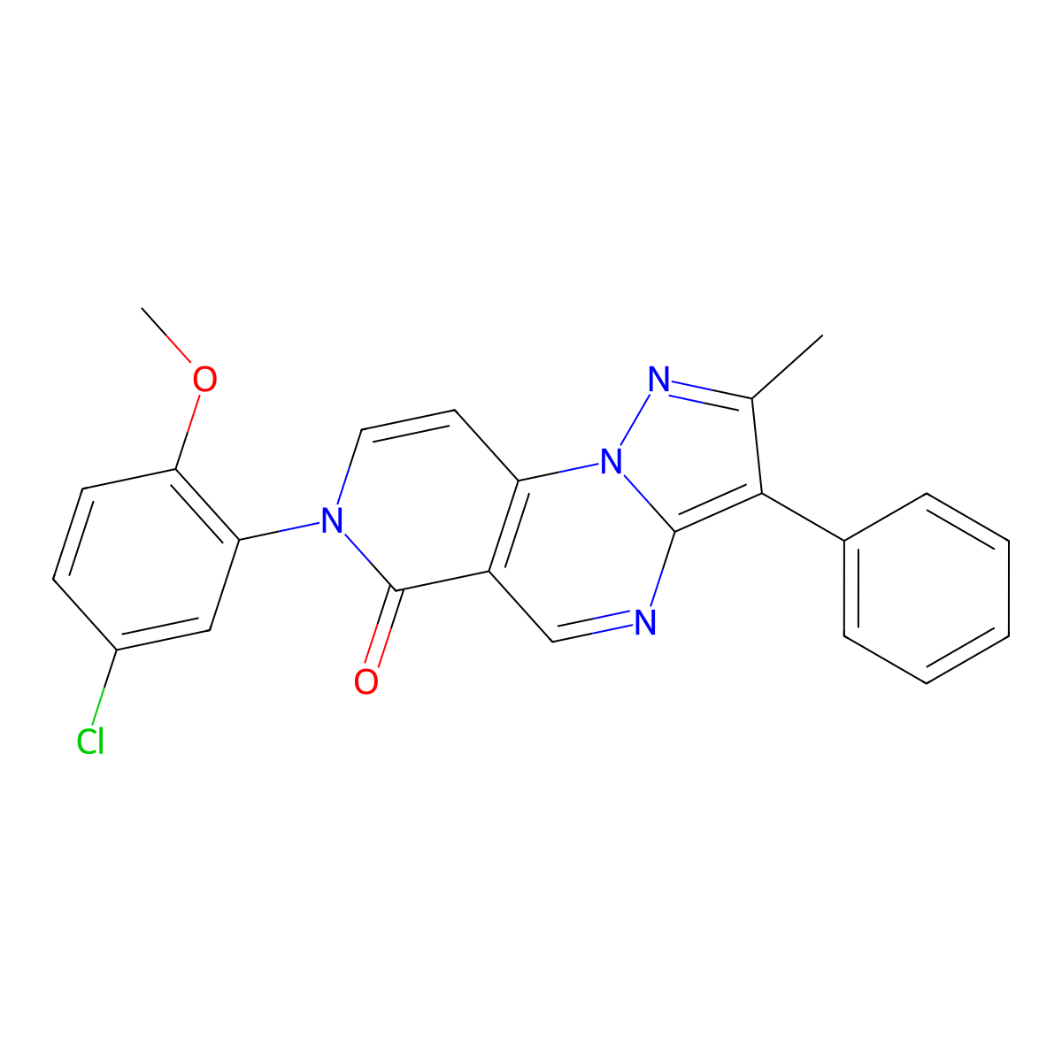 7-(5-chloro-2-methoxyphenyl)-2-methyl-3-phenylpyrazolo[1,5-a]pyrido[3,4-e]pyrimidin-6(7H)-one molecular structure, CAS 1015565-95-3