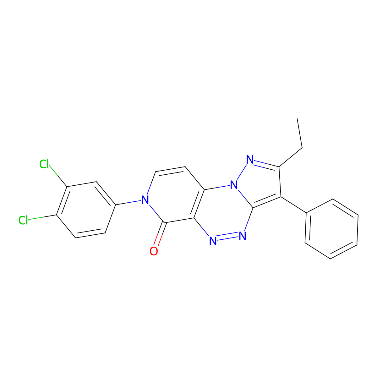 7-(3,4-dichlorophenyl)-2-ethyl-3-phenylpyrazolo[5,1-c]pyrido[4,3-e][1,2,4]triazin-6(7H)-one molecular structure, CAS 1015566-11-6