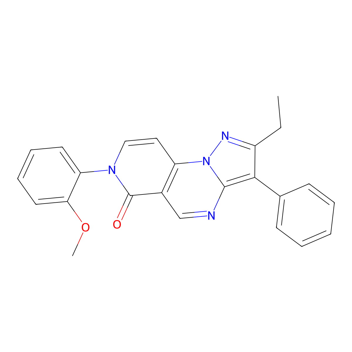 2-ethyl-7-(2-methoxyphenyl)-3-phenylpyrazolo[1,5-a]pyrido[3,4-e]pyrimidin-6(7H)-one molecular structure, CAS 1015566-39-8