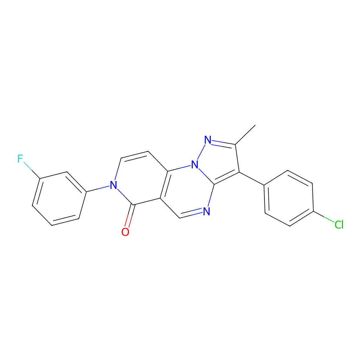 3-(4-chlorophenyl)-7-(3-fluorophenyl)-2-methylpyrazolo[1,5-a]pyrido[3,4-e]pyrimidin-6(7H)-one molecular structure, CAS 1015566-79-6