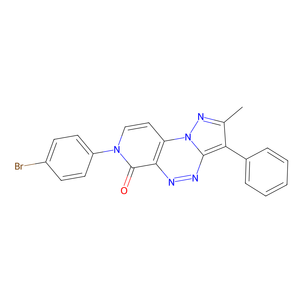 7-(4-bromophenyl)-2-methyl-3-phenylpyrazolo[5,1-c]pyrido[4,3-e][1,2,4]triazin-6(7H)-one molecular structure, CAS 1015566-99-0
