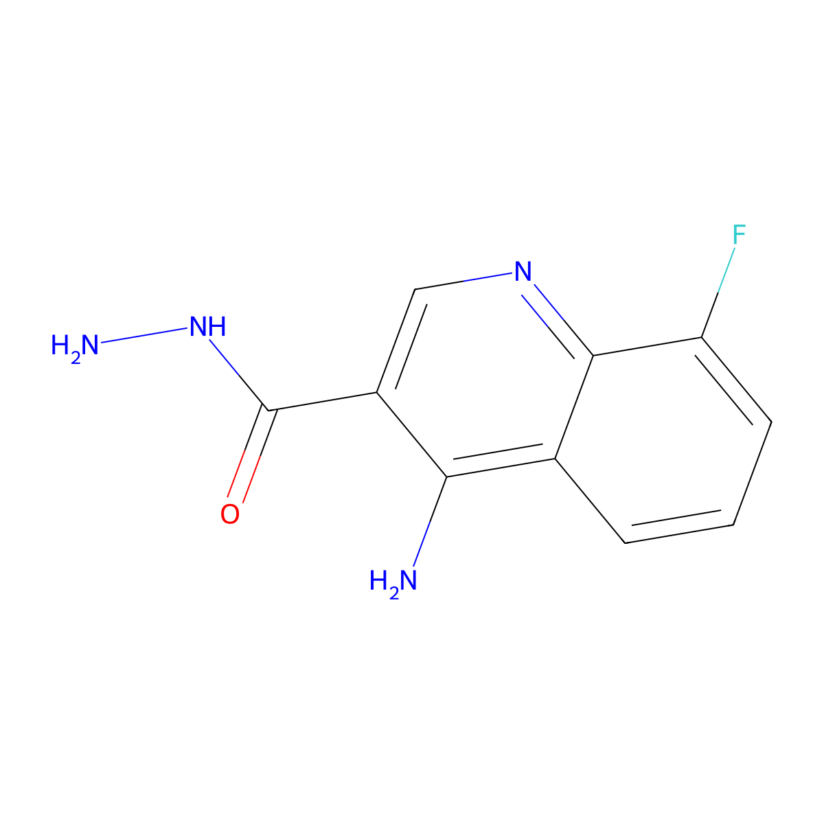 4-Amino-8-fluoroquinoline-3-carbohydrazide molecular structure, CAS 1015568-07-6