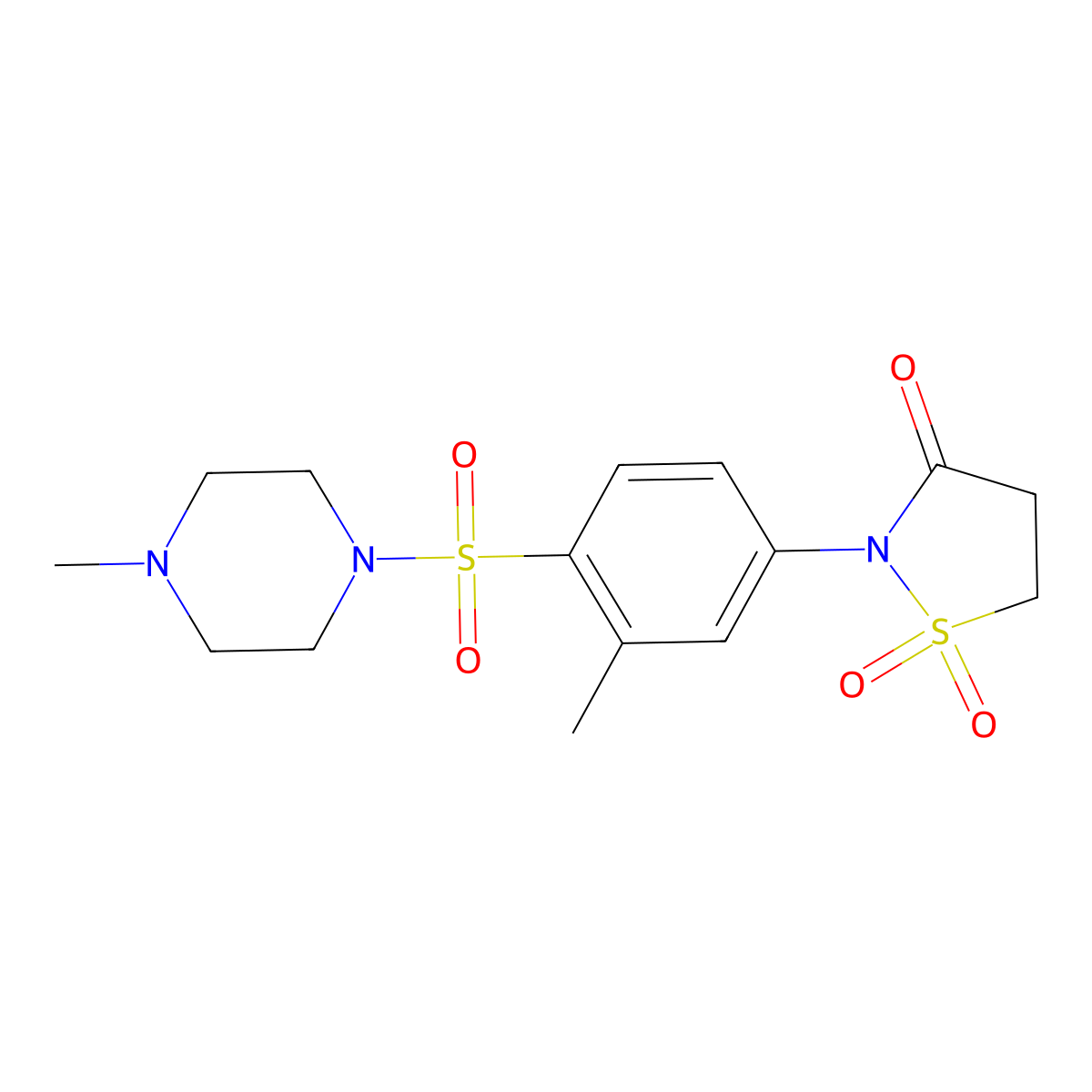 2-(3-Methyl-4-((4-methylpiperazin-1-yl)sulfonyl)phenyl)isothiazolidin-3-one 1,1-dioxide molecular structure, CAS 1015568-87-2