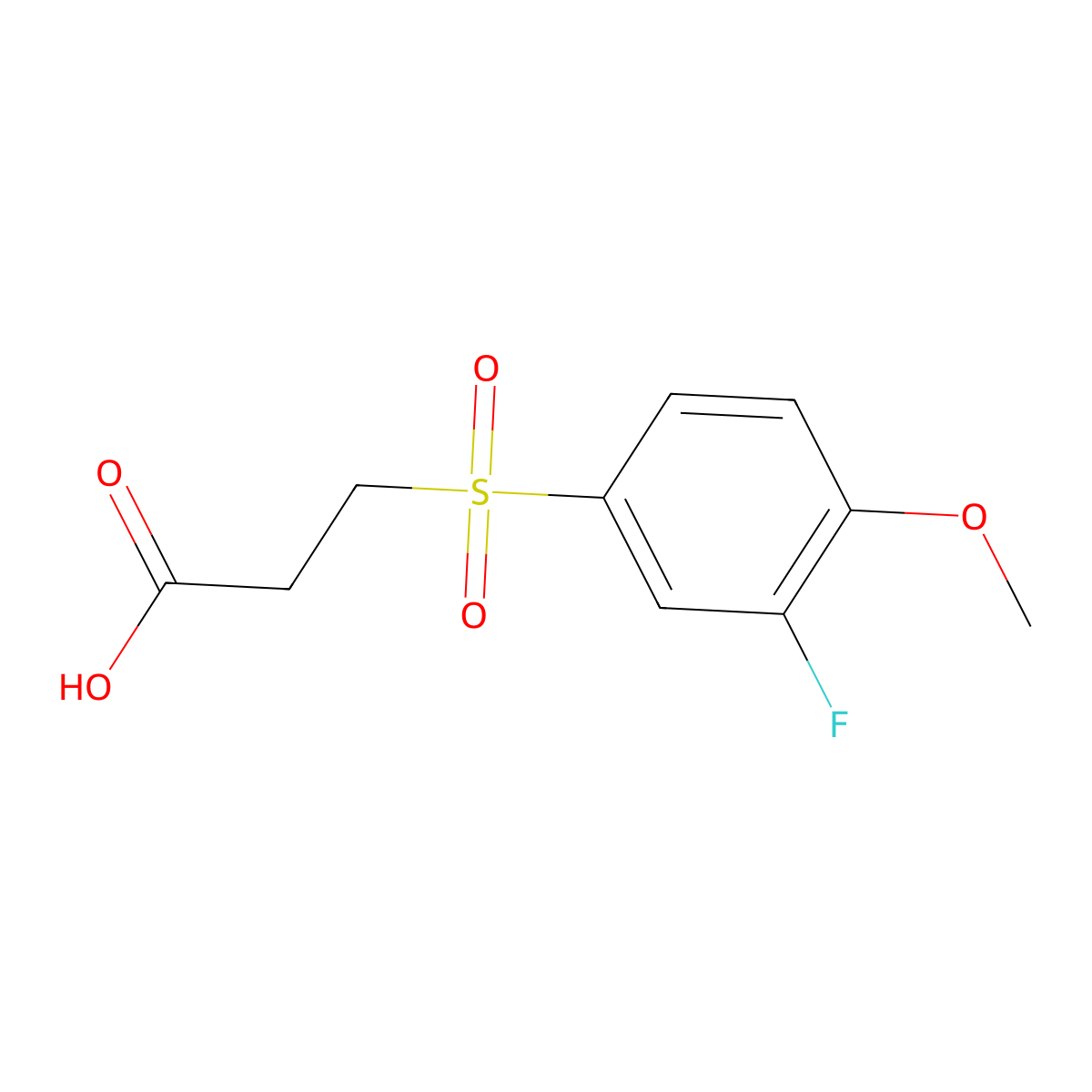 3-[(3-Fluoro-4-methoxyphenyl)sulfonyl]propanoic acid molecular structure, CAS 1015570-43-0