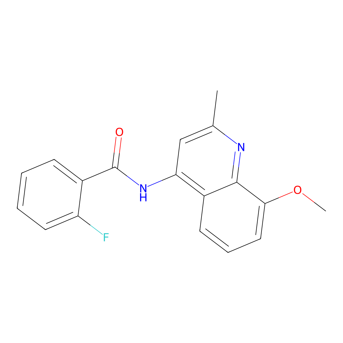 2-fluoro-N-(8-methoxy-2-methylquinolin-4-yl)benzamide molecular structure, CAS 1015571-76-2