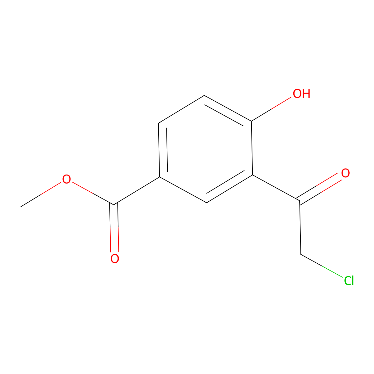 Methyl 3-(2-chloroacetyl)-4-hydroxybenzoate molecular structure, CAS 1015573-50-8