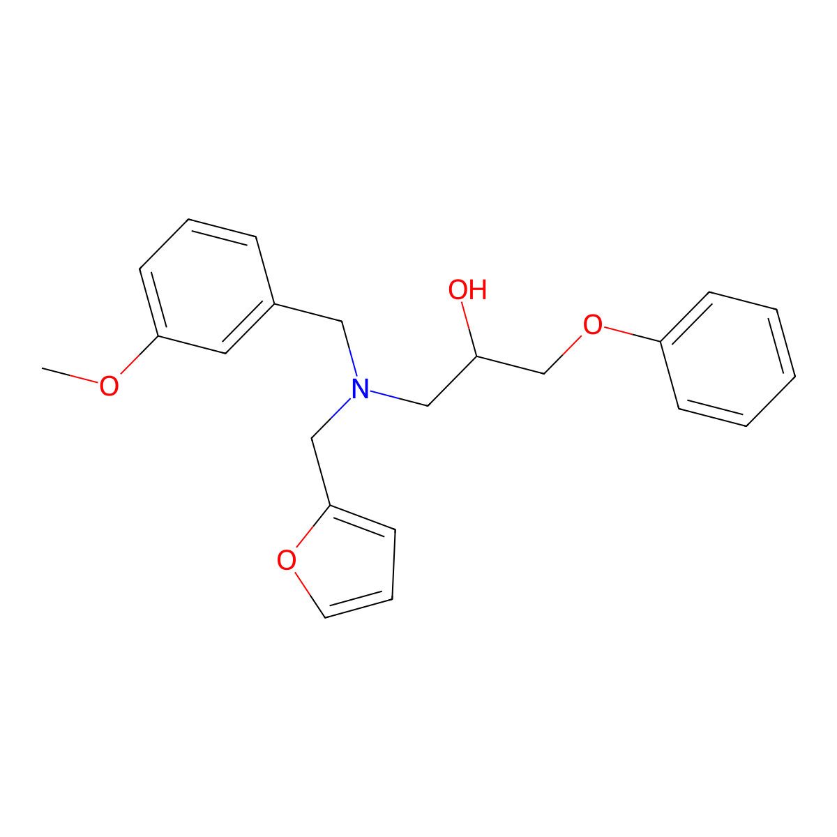 1-[(2-Furylmethyl)(3-methoxybenzyl)amino]-3-phenoxy-2-propanol molecular structure, CAS 1015574-51-2