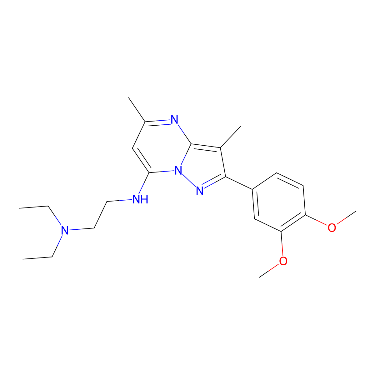 N-[2-(Diethylamino)ethyl]-2-(3,4-dimethoxyphenyl)-3,5-dimethylpyrazolo[1,5-A]pyrimidin-7-amine molecular structure, CAS 1015580-71-8