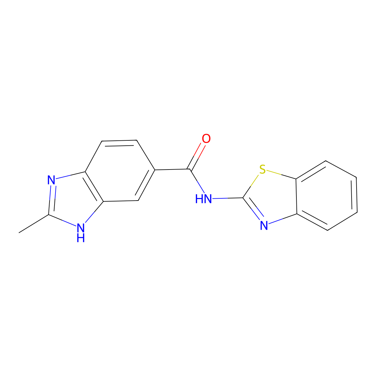 N-(1,3-benzothiazol-2-yl)-2-methyl-1H-benzimidazole-6-carboxamide molecular structure, CAS 1015580-85-4