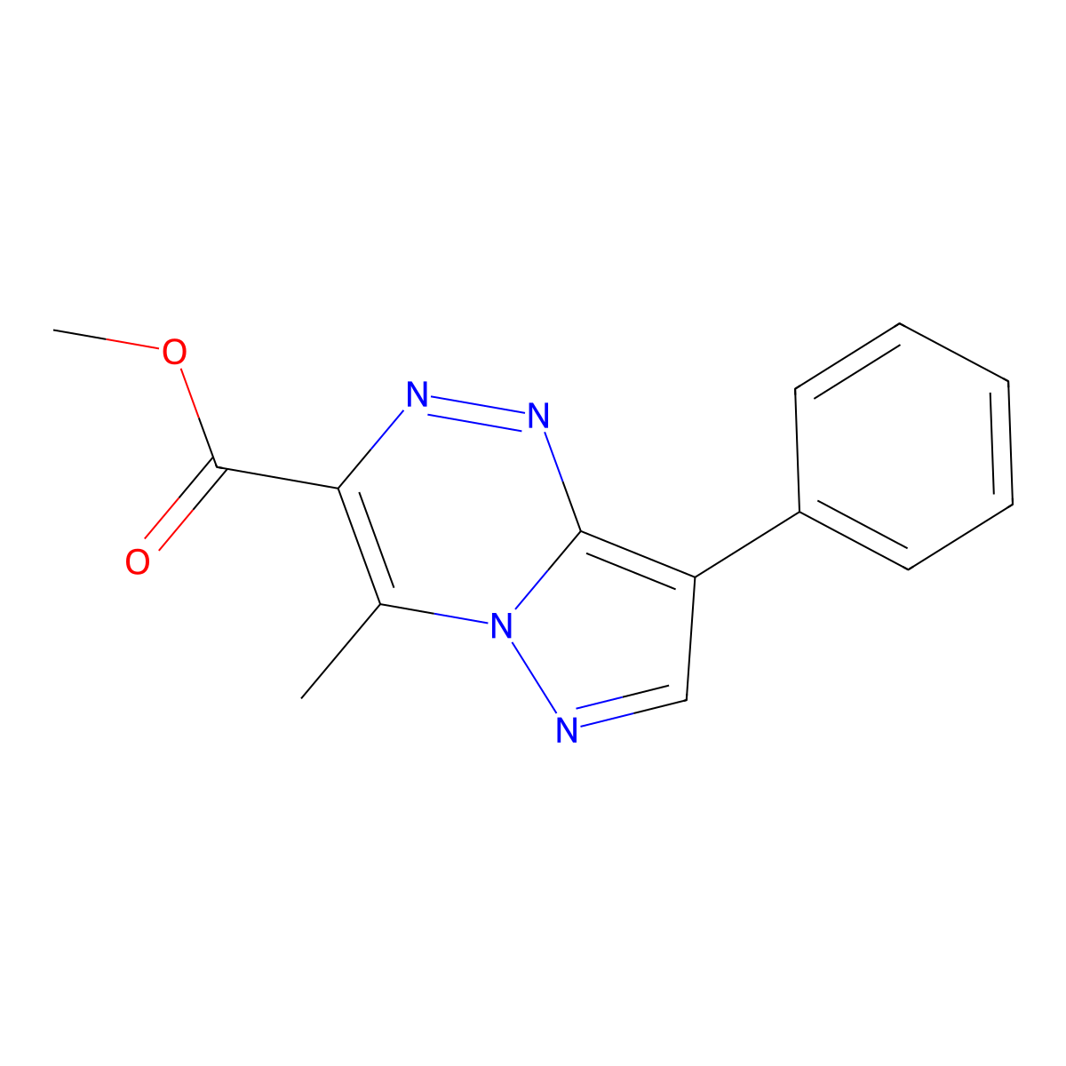 Methyl 4-methyl-8-phenylpyrazolo[5,1-c][1,2,4]triazine-3-carboxylate molecular structure, CAS 1015583-30-8