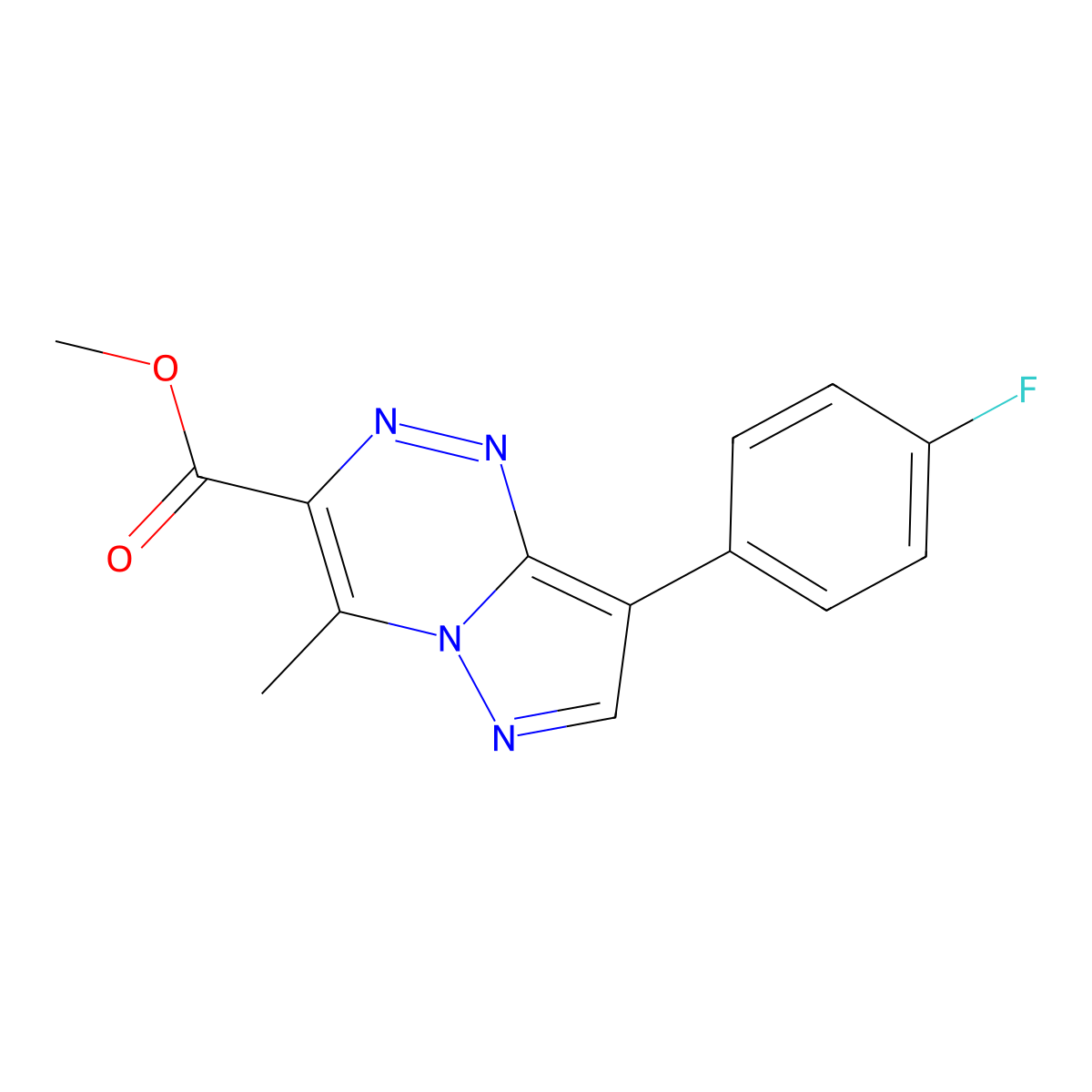 Methyl 8-(4-fluorophenyl)-4-methylpyrazolo[5,1-c][1,2,4]triazine-3-carboxylate molecular structure, CAS 1015587-93-5