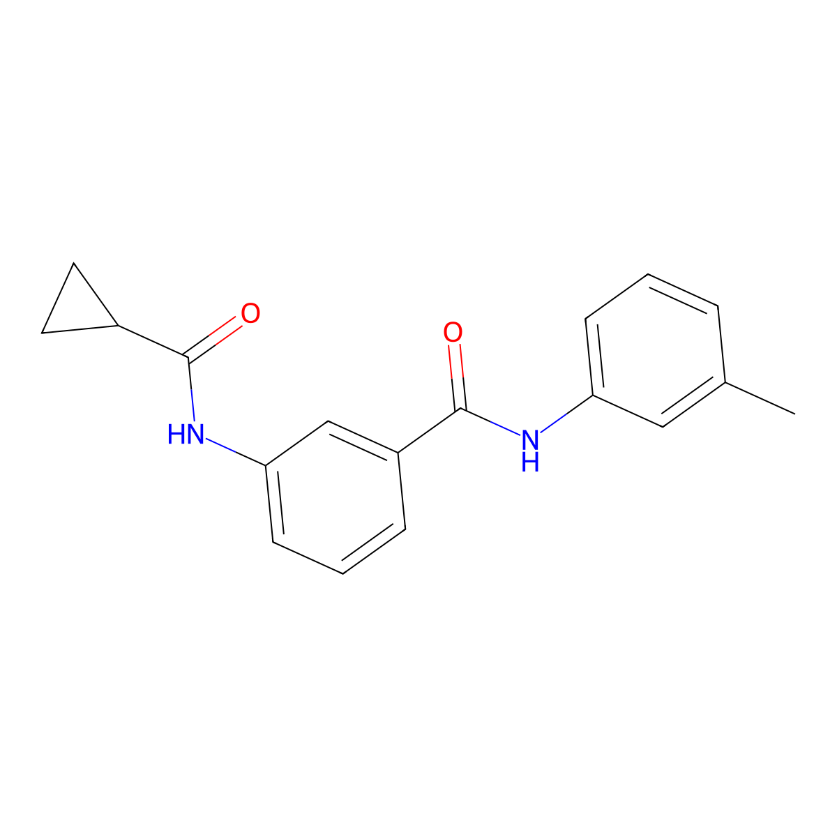3-[(cyclopropylcarbonyl)amino]-N-(3-methylphenyl)benzamide molecular structure, CAS 1015588-16-5