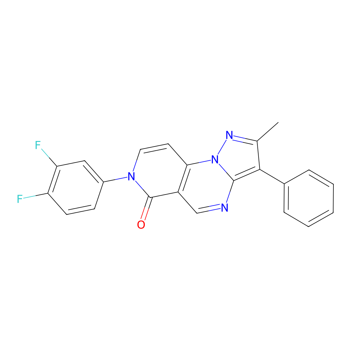 7-(3,4-difluorophenyl)-2-methyl-3-phenylpyrazolo[1,5-a]pyrido[3,4-e]pyrimidin-6(7H)-one molecular structure, CAS 1015594-51-0