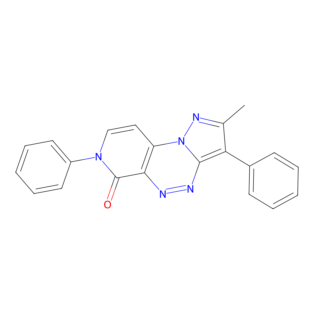 2-methyl-3,7-diphenylpyrazolo[5,1-c]pyrido[4,3-e][1,2,4]triazin-6(7H)-one molecular structure, CAS 1015595-60-4