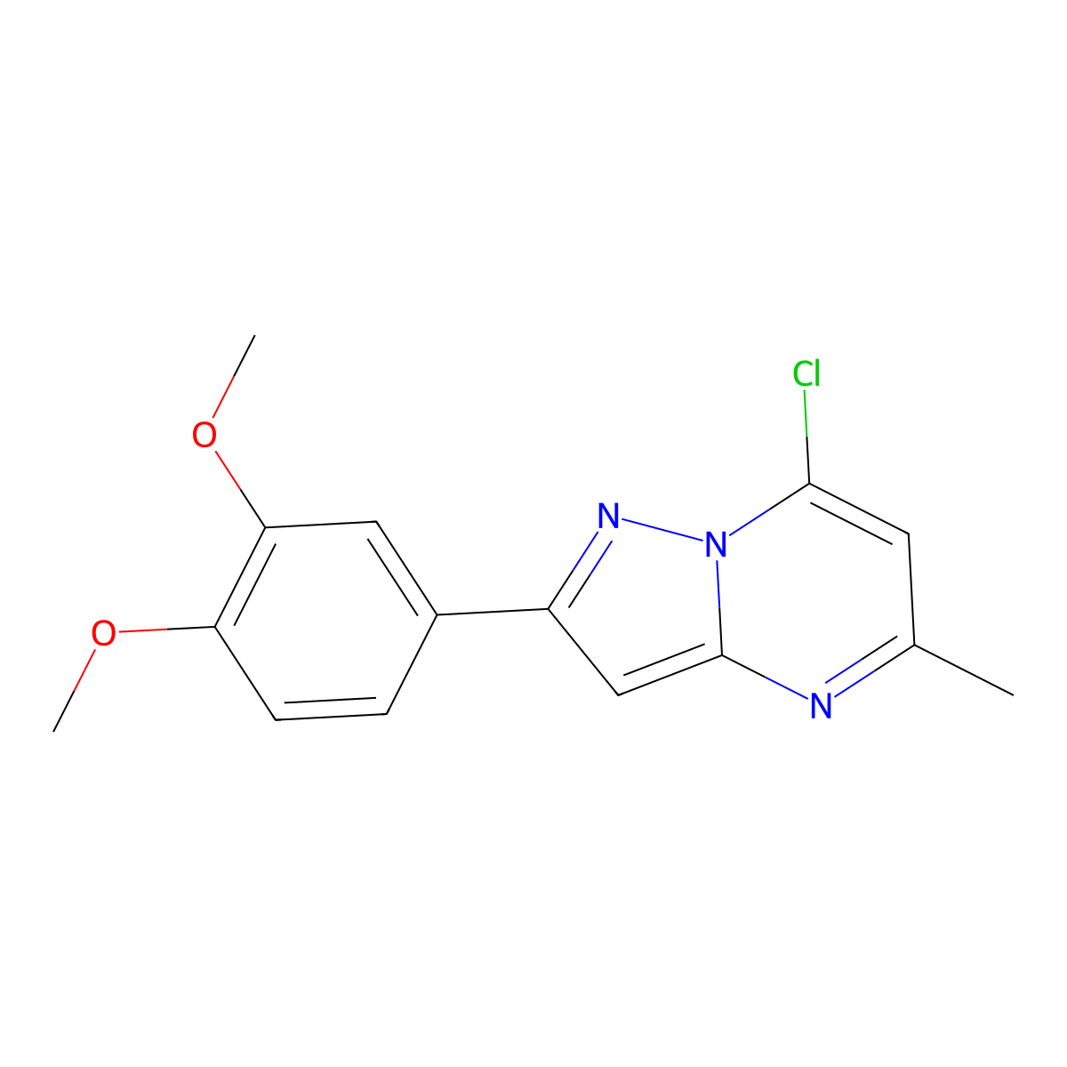 7-Chloro-2-(3,4-dimethoxyphenyl)-5-methylpyrazolo[1,5-a]pyrimidine molecular structure, CAS 1015596-12-9