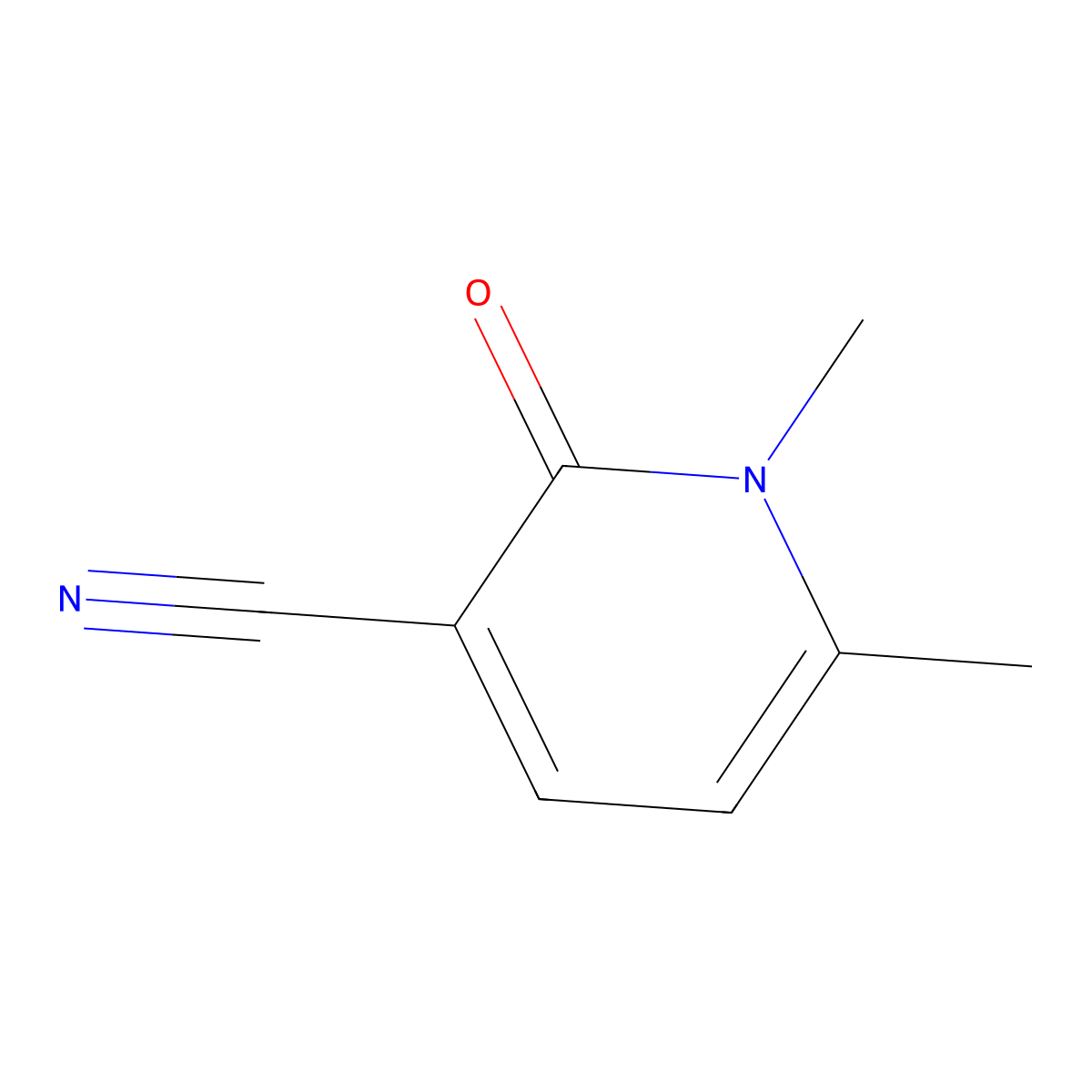 1,6-Dimethyl-2-oxo-1,2-dihydropyridine-3-carbonitrile molecular structure, CAS 1015599-22-0
