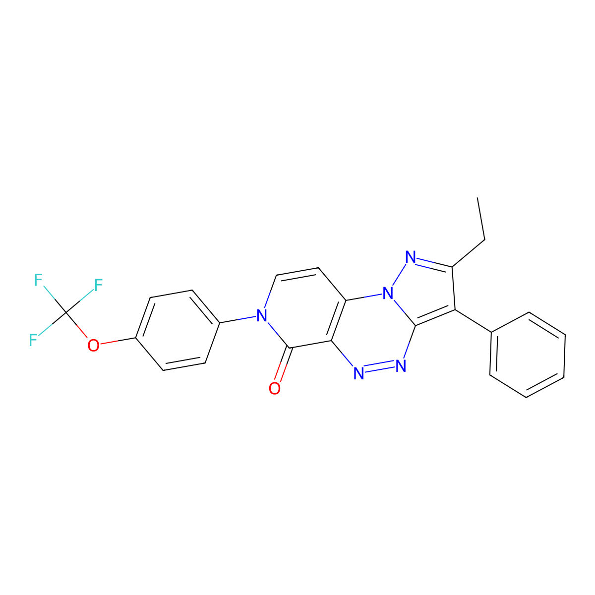 2-ethyl-3-phenyl-7-[4-(trifluoromethoxy)phenyl]pyrazolo[5,1-c]pyrido[4,3-e][1,2,4]triazin-6(7H)-one molecular structure, CAS 1015599-24-2