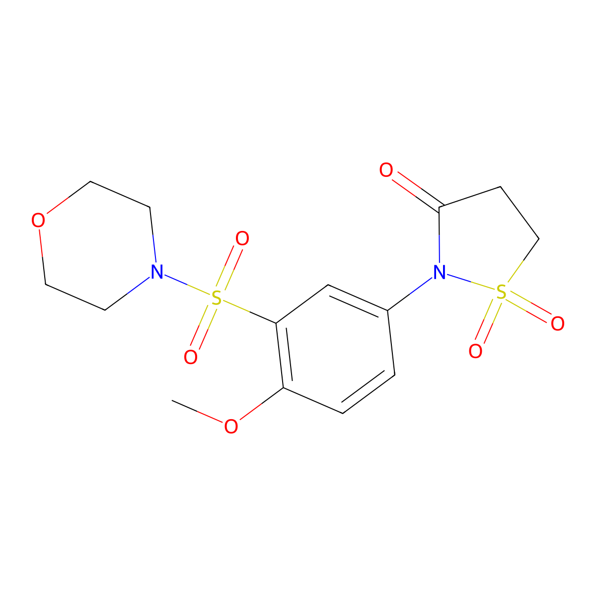 2-(4-Methoxy-3-(morpholinosulfonyl)phenyl)isothiazolidin-3-one 1,1-dioxide molecular structure, CAS 1015604-45-1