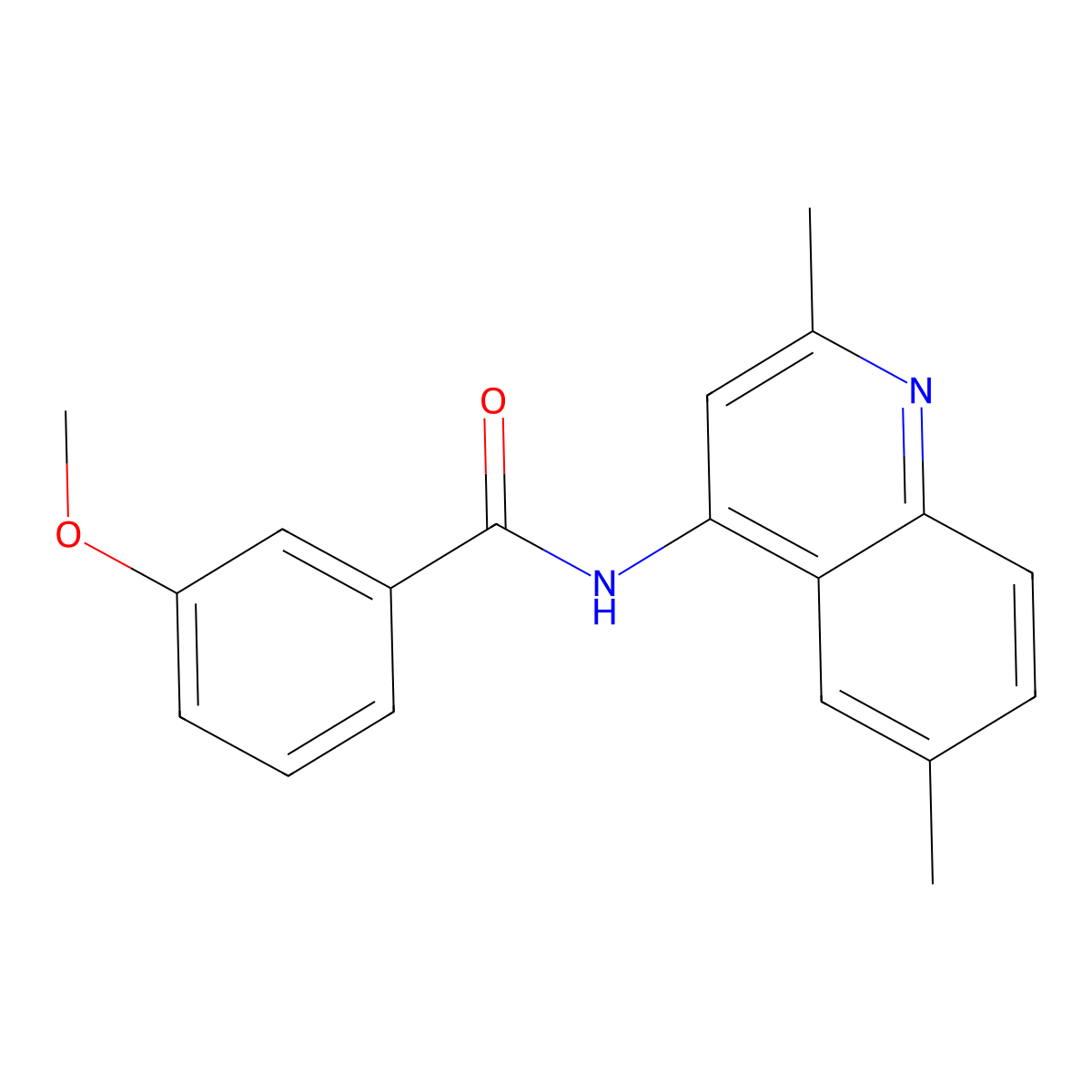 N-(2,6-dimethylquinolin-4-yl)-3-methoxybenzamide molecular structure, CAS 1015604-70-2
