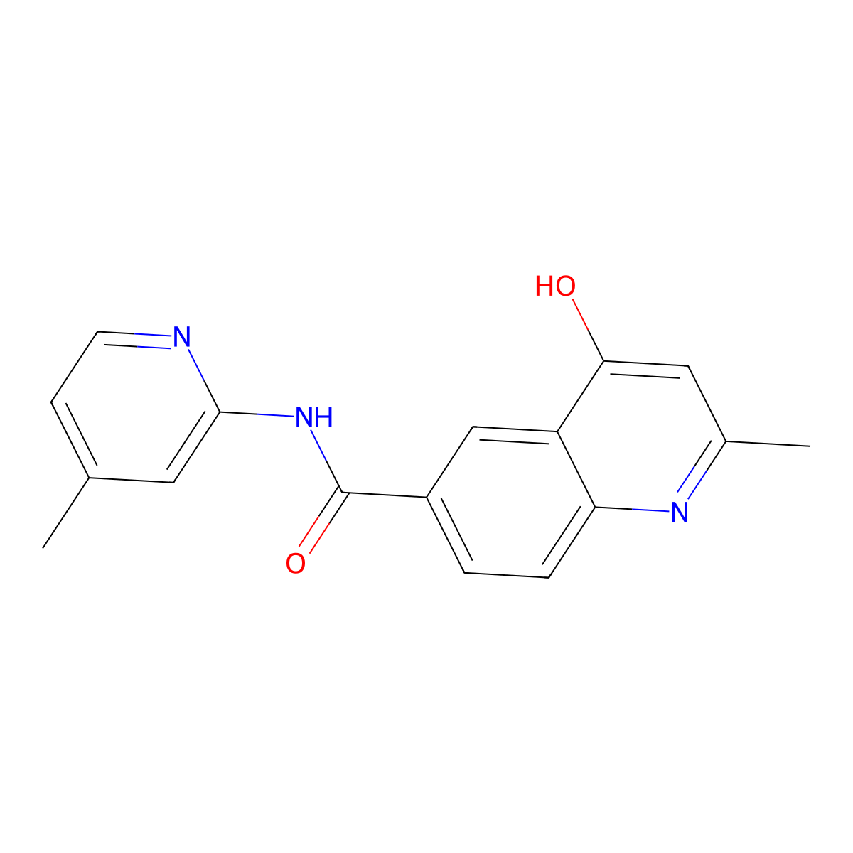 4-hydroxy-2-methyl-N-(4-methylpyridin-2-yl)quinoline-6-carboxamide molecular structure, CAS 1015604-94-0