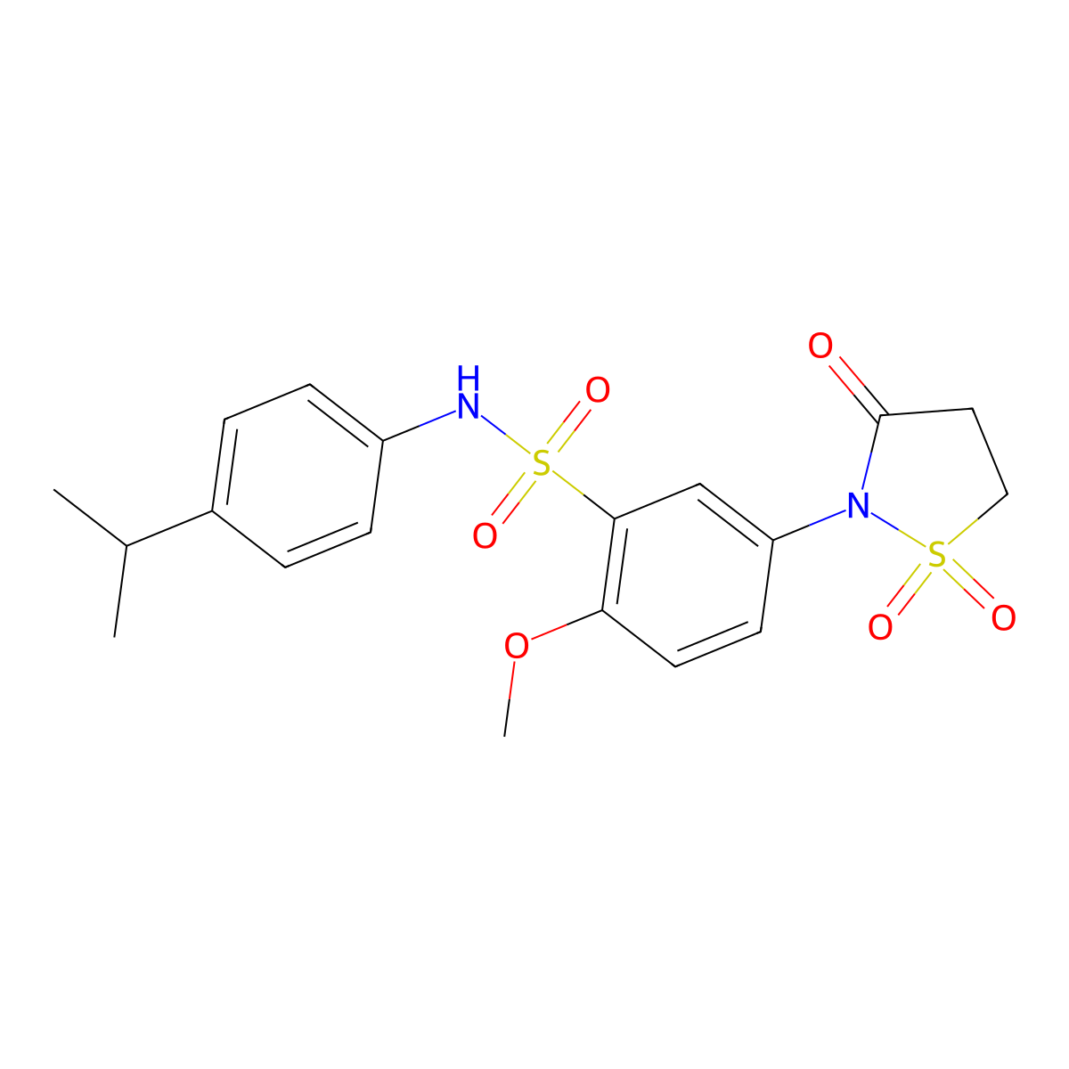 5-(1,1-dioxido-3-oxoisothiazolidin-2-yl)-N-(4-isopropylphenyl)-2-methoxybenzenesulfonamide molecular structure, CAS 1015605-21-6