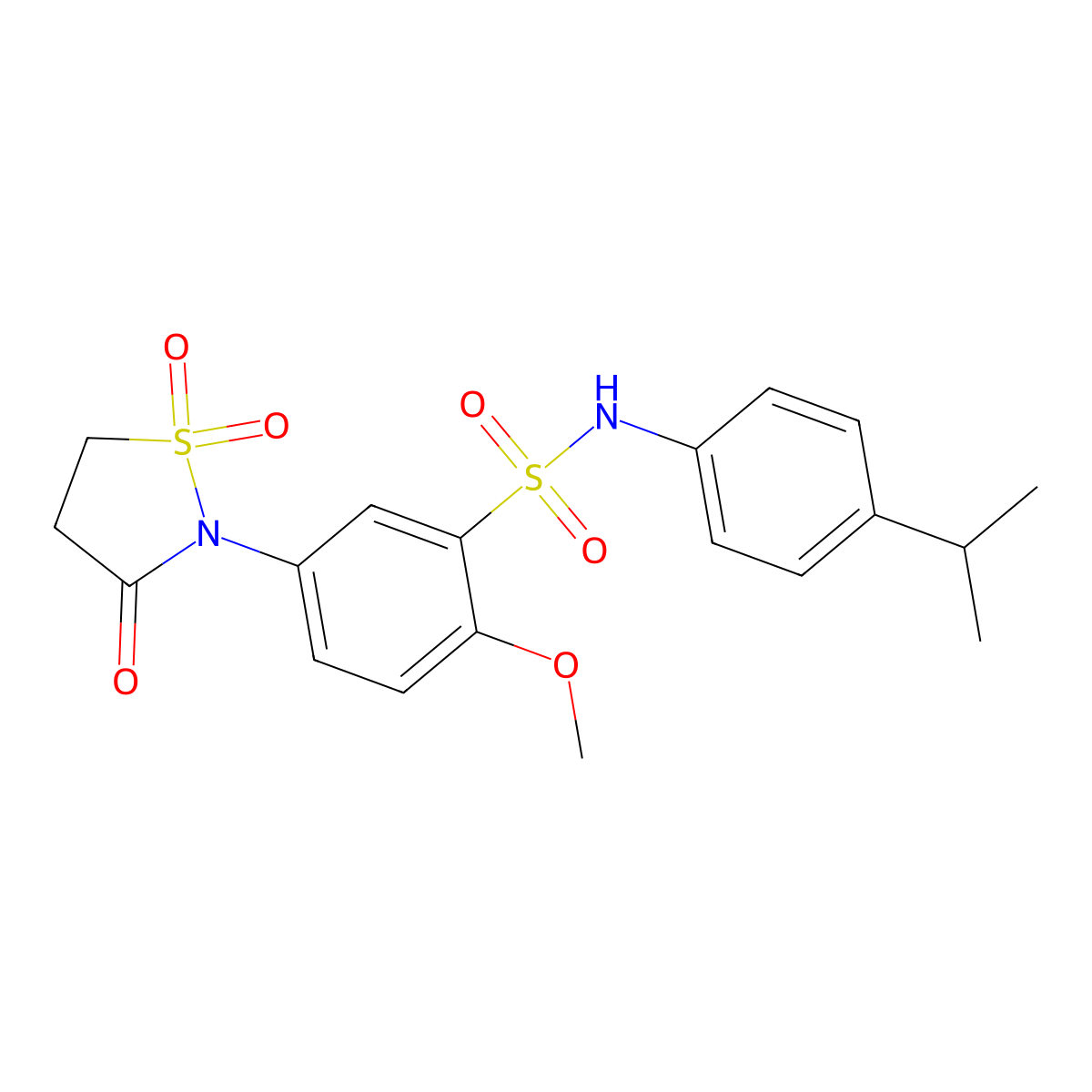5-(1,1-dioxido-3-oxoisothiazolidin-2-yl)-N-(4-isopropylphenyl)-2-methoxybenzenesulfonamide molecular structure, CAS 1015605-21-6