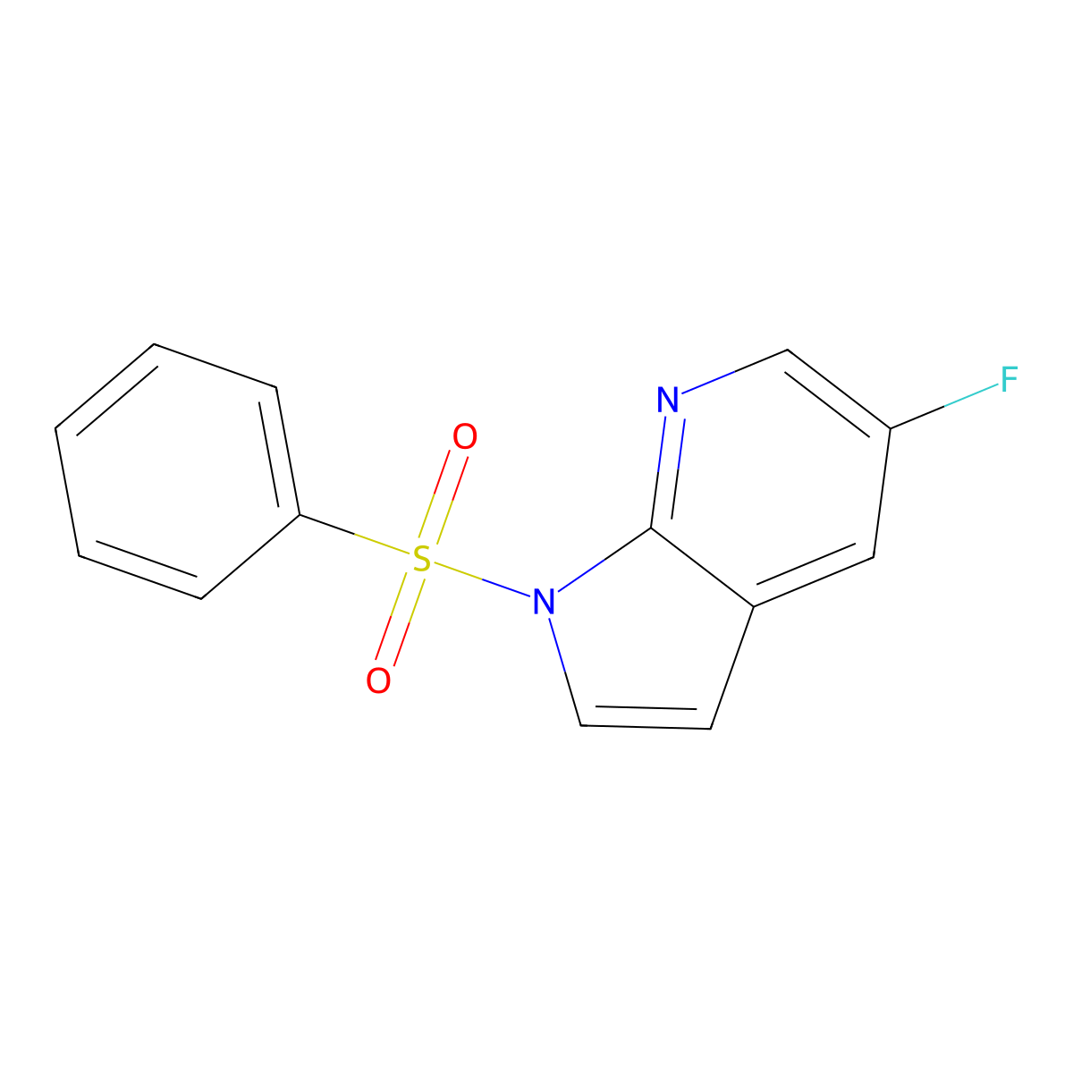 1-Benzenesulfonyl-5-fluoro-1H-pyrrolo[2,3-b]pyridine molecular structure, CAS 1015608-79-3
