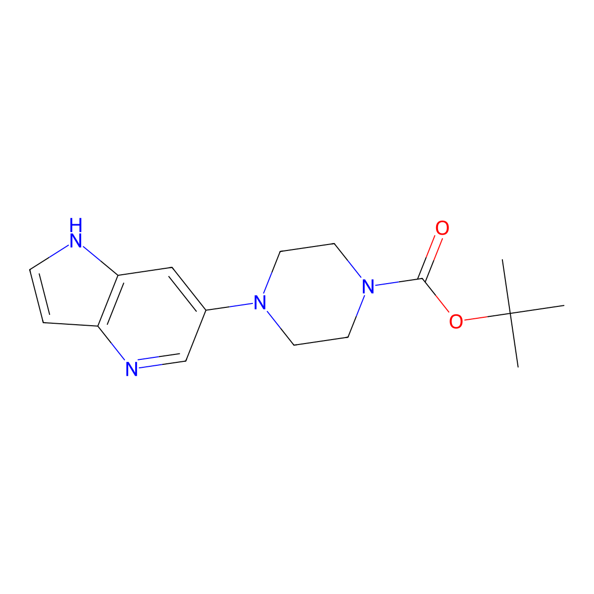 tert-Butyl 4-(1H-pyrrolo[3,2-b]pyridin-6-yl)piperazine-1-carboxylate molecular structure, CAS 1015609-59-2