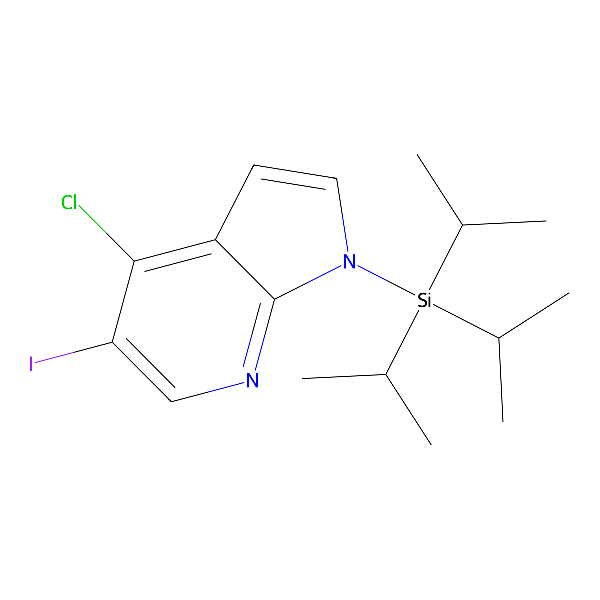 4-Chloro-5-iodo-1-(triisopropylsilyl)-1H-pyrrolo[2,3-b]pyridine molecular structure, CAS 1015609-83-2