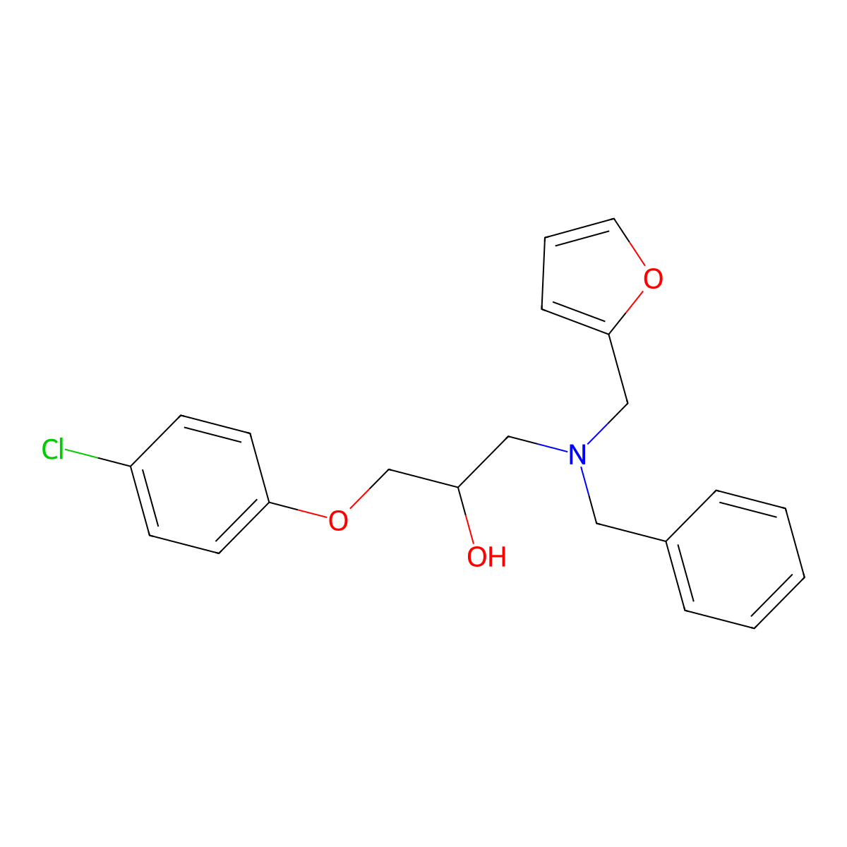 1-{Benzyl[(furan-2-YL)methyl]amino}-3-(4-chlorophenoxy)propan-2-OL molecular structure, CAS 1015609-85-4