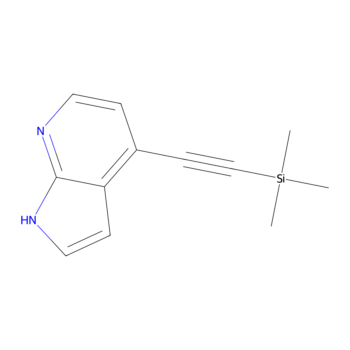 4-((Trimethylsilyl)ethynyl)-1H-pyrrolo[2,3-b]pyridine molecular structure, CAS 1015609-91-2