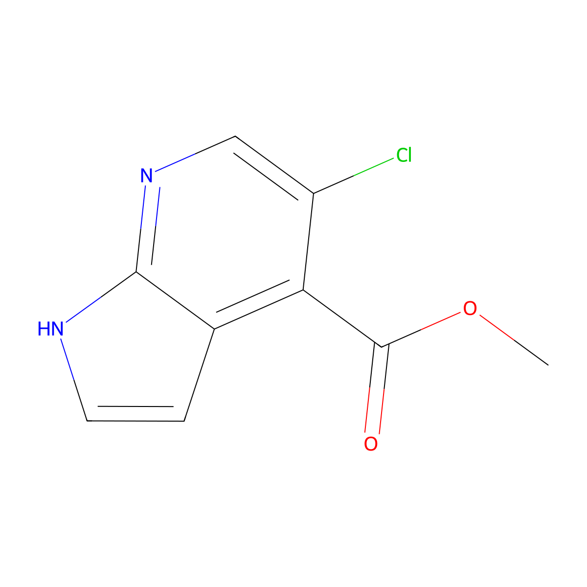 Methyl 5-chloro-1H-pyrrolo[2,3-b]pyridine-4-carboxylate molecular structure, CAS 1015609-99-0
