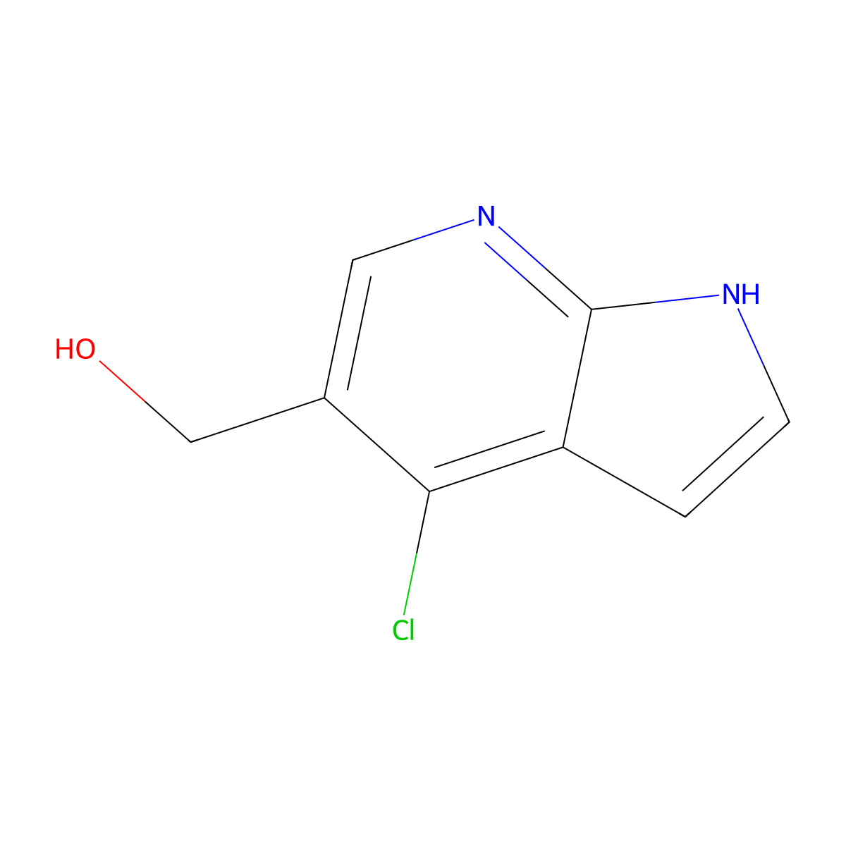 (4-Chloro-1H-pyrrolo[2,3-b]pyridin-5-yl)methanol molecular structure, CAS 1015610-07-7