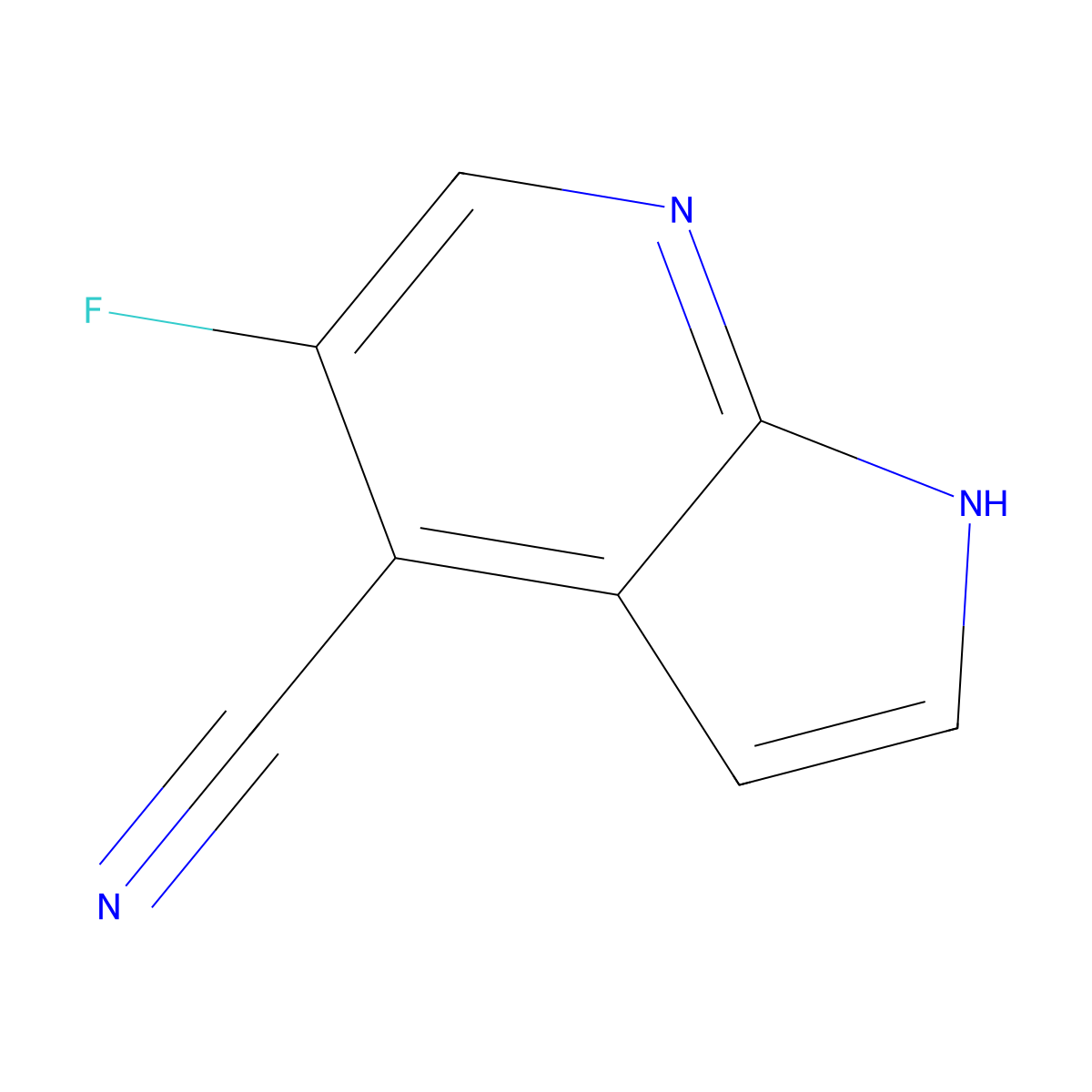 5-Fluoro-1H-pyrrolo[2,3-b]pyridine-4-carbonitrile molecular structure, CAS 1015610-15-7